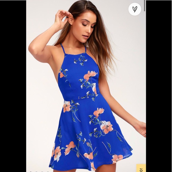 NWT Lulu’s Royal Blue skater dress